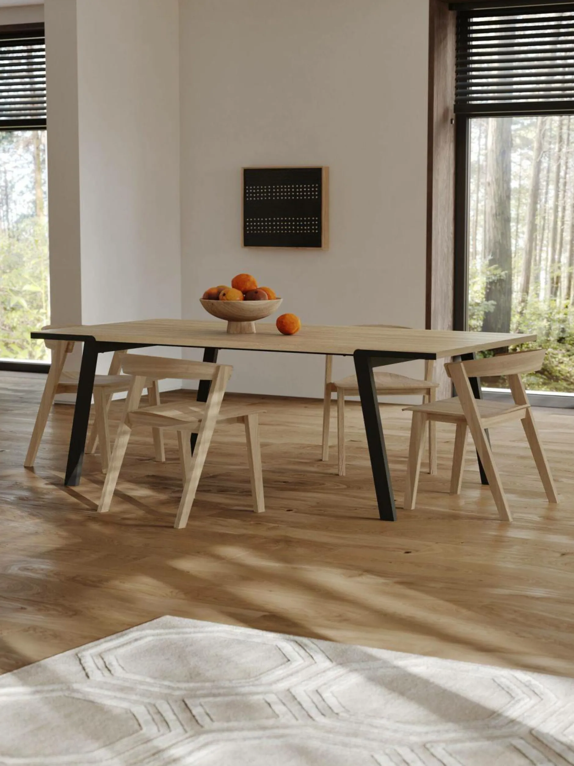 Tables À Manger|Tables>Camif Table à manger rectangulaire bois pieds métal noir 6 personnes Drift - Chêne/Noir