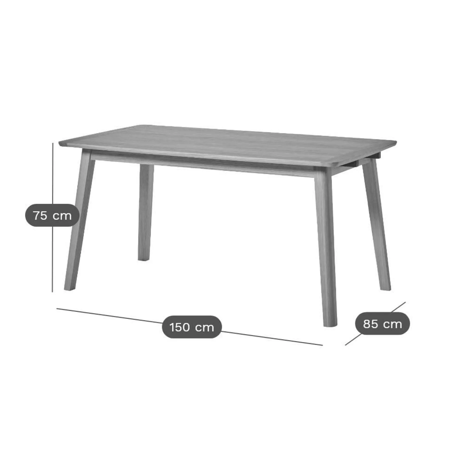 Tables À Manger|Tables>Camif Table à manger rectangulaire bois avec rallonges en option Adèle - 150 x 85 cm