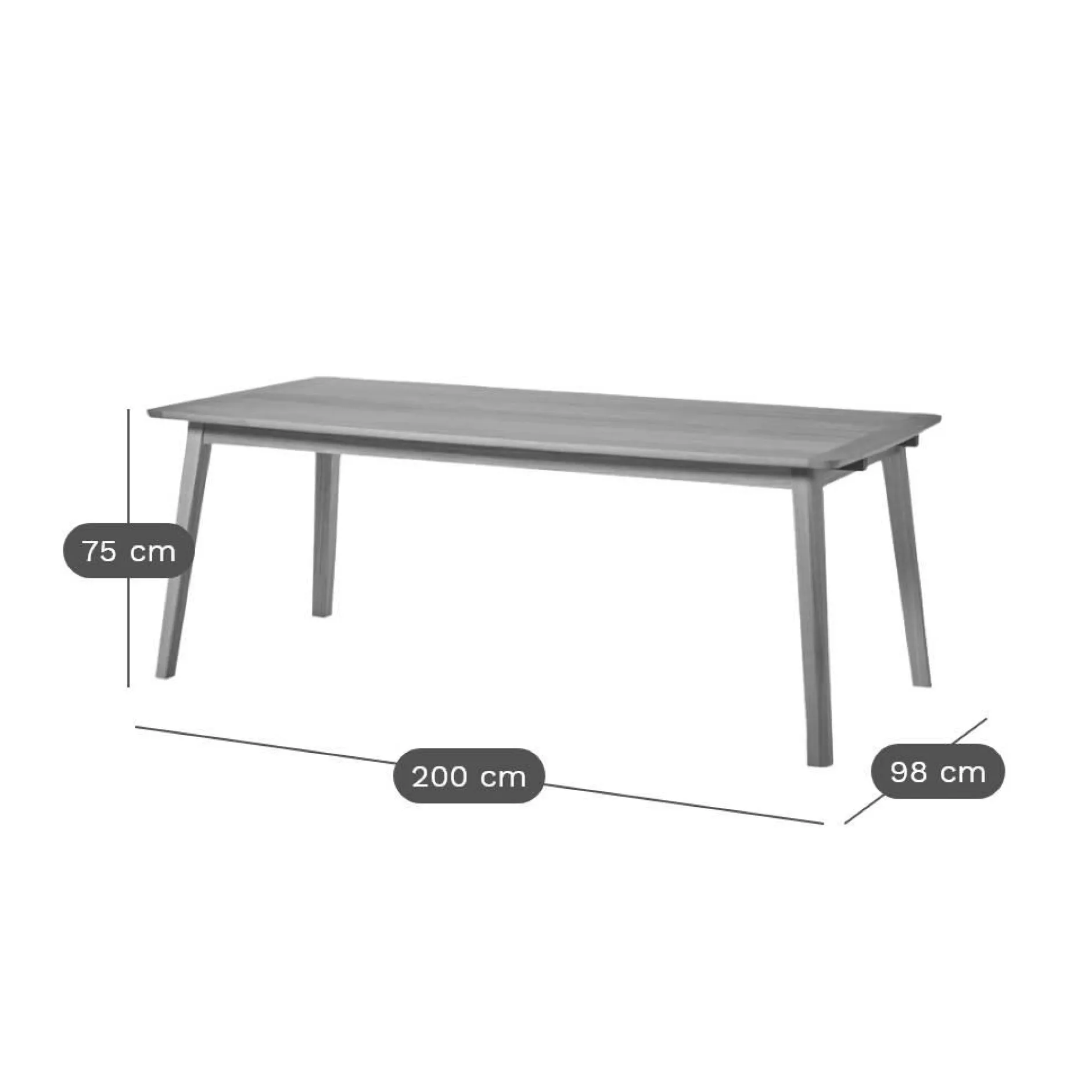 Tables À Manger|Tables>Camif Table à manger rectangulaire bois avec rallonges en option Adèle - 200 x 98 cm