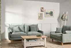 Tables Basses>Camif Table basse bois massif 2 tiroirs Embellie - Blanc