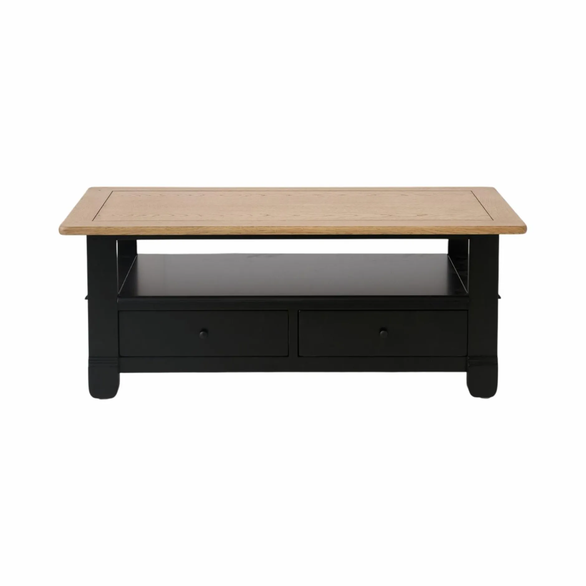 Tables Basses>Camif Table basse bois massif 2 tiroirs Embellie - Noir