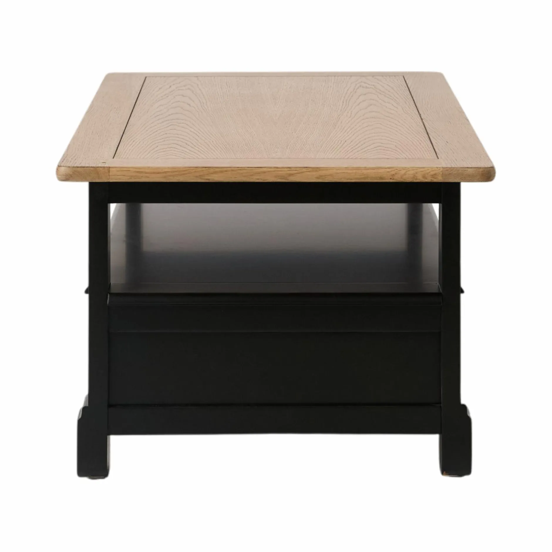 Tables Basses>Camif Table basse bois massif 2 tiroirs Embellie - Noir