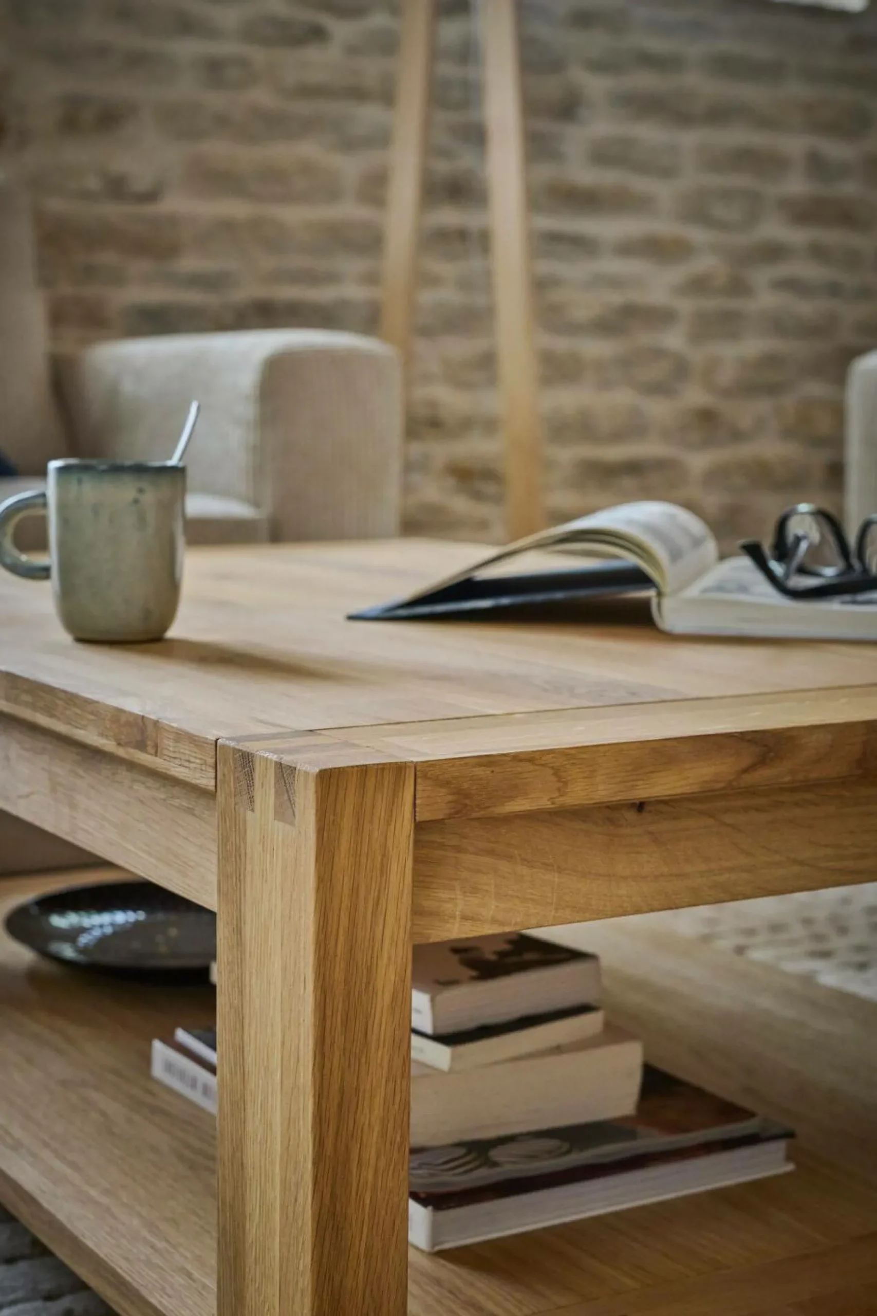 Tables Basses>Camif Table basse chêne massif Luminescence