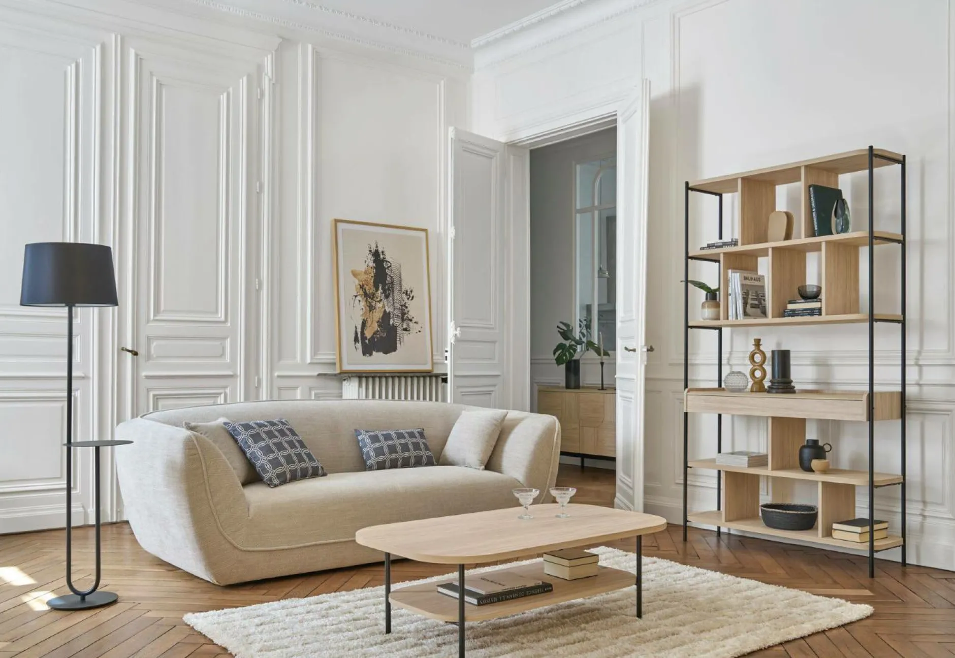 Tables Basses>Camif Table basse décor bois pieds métal Mila