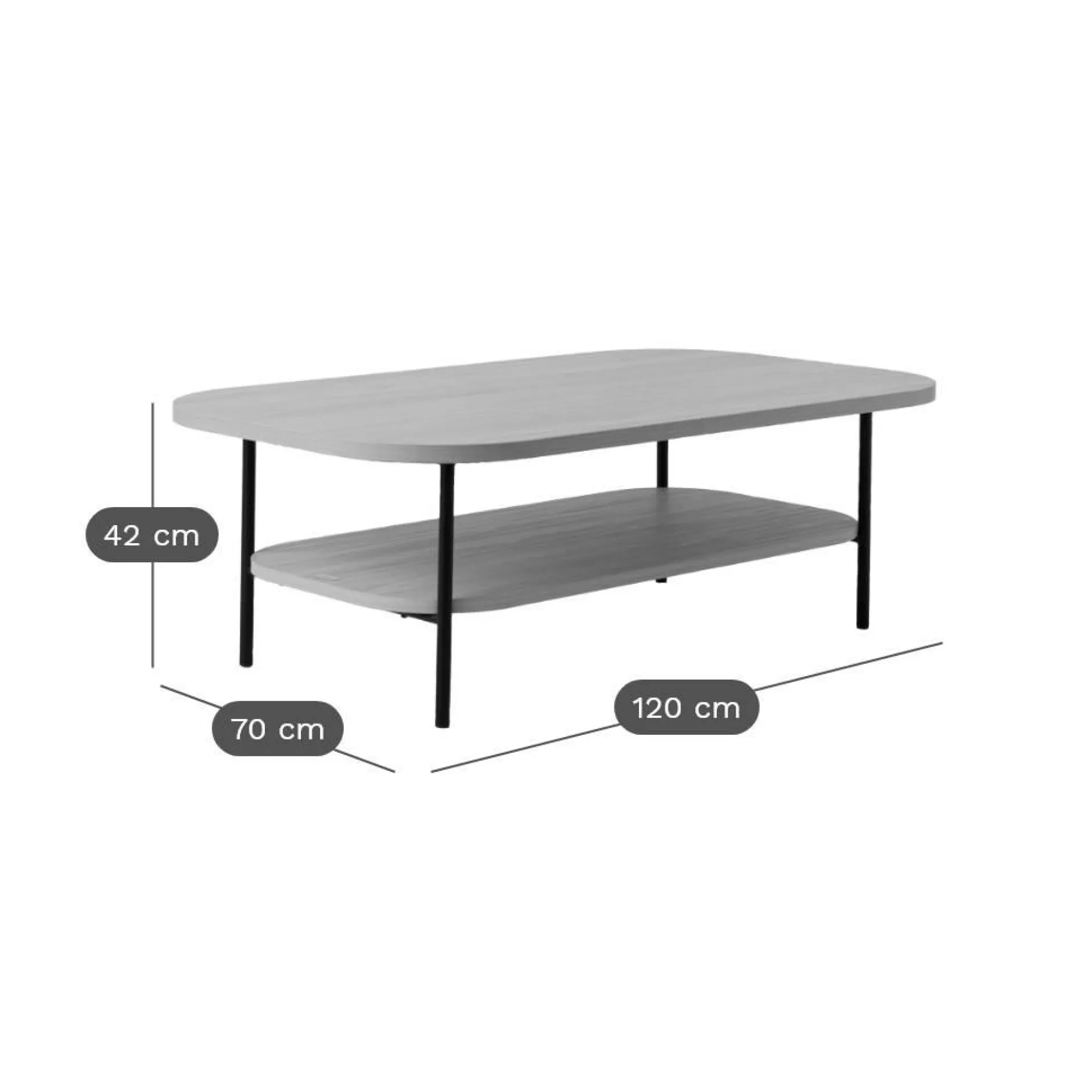 Tables Basses>Camif Table basse décor bois pieds métal Mila