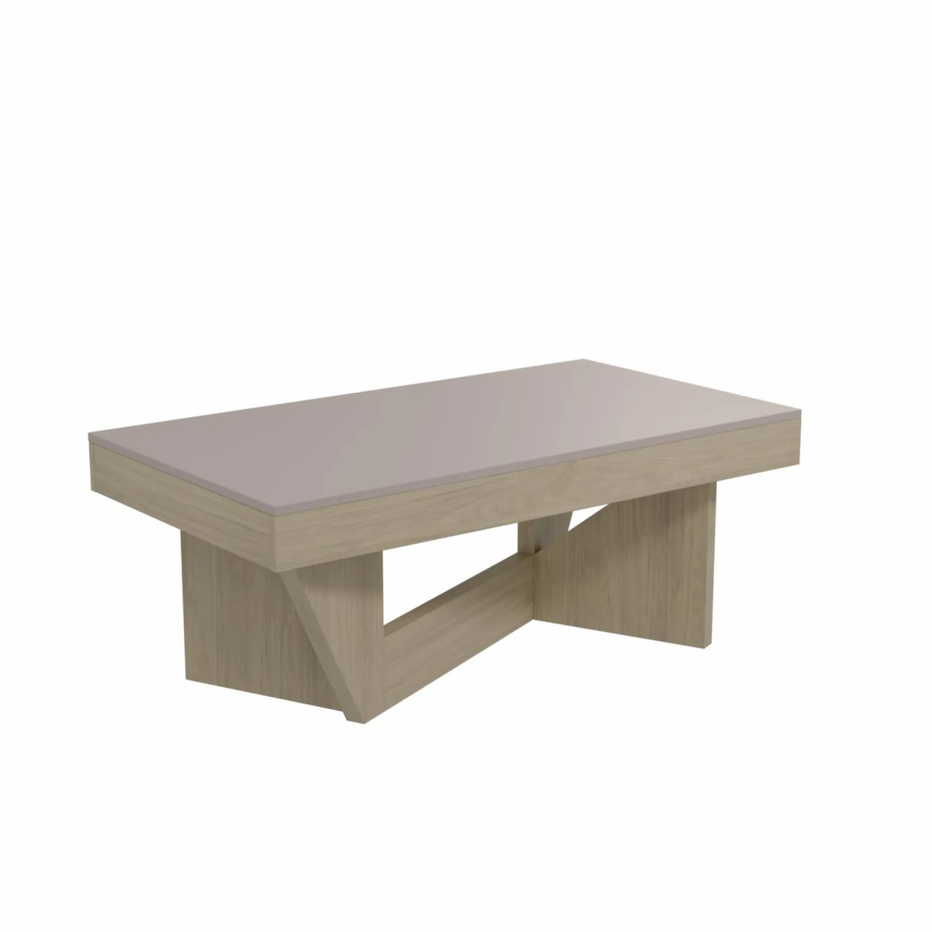 Tables Basses>Camif Table basse relevable décor bois Gabriela - Chêne blanchi/Lin