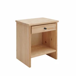 Tables De Chevet|Tables De Chevet>Camif Table de chevet 1 tiroir bois massif Iris - - Poignées Noir Brut