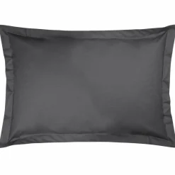 Taies D'Oreiller>Camif Taie coton bio Fil & Sens - - Taie d'oreiller 50 x 75 cm Anthracite