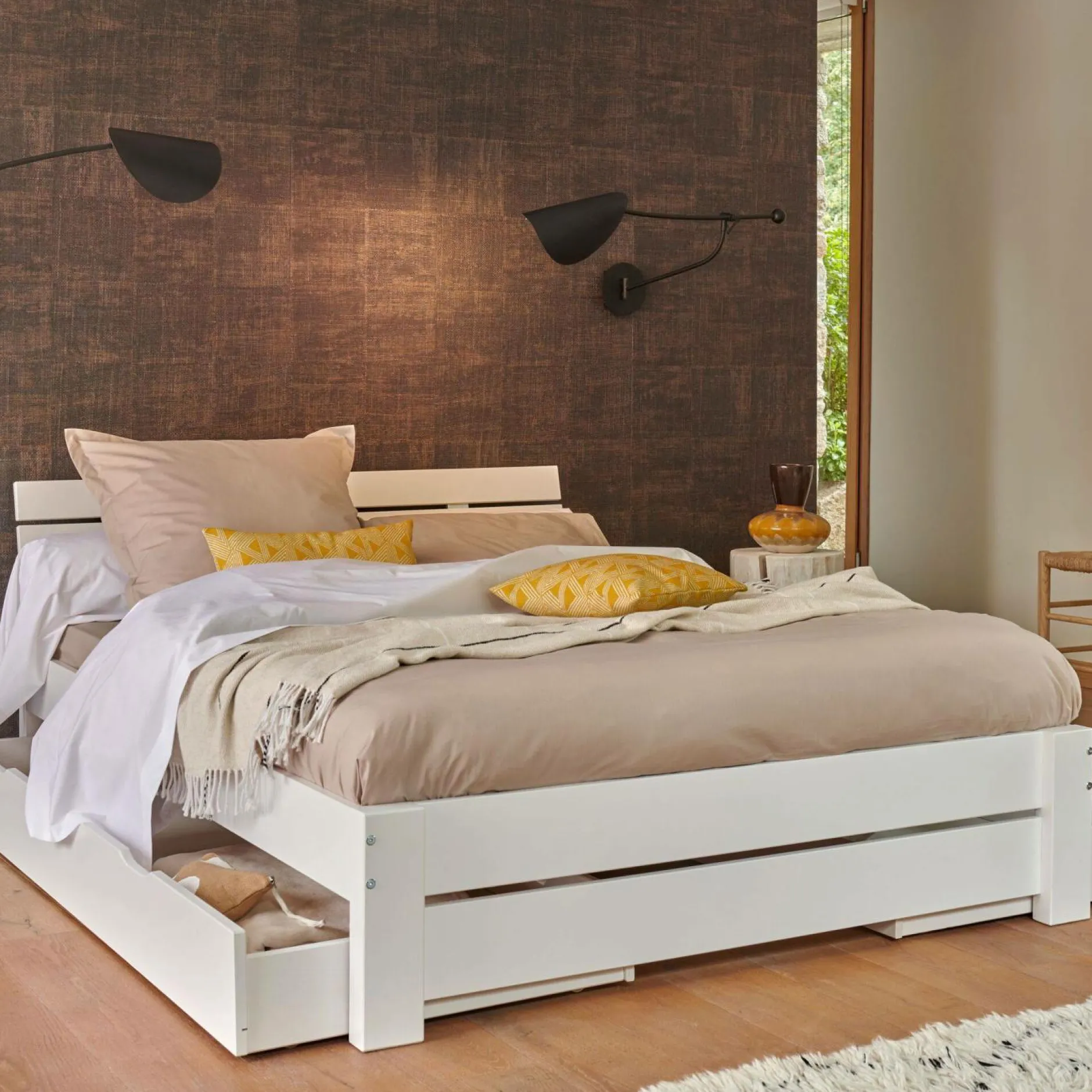 Taies D'Oreiller|Housses De Couette>Camif Taie de traversin percale bio Elise - - Taie de traversin 43 x 185 cm Lin