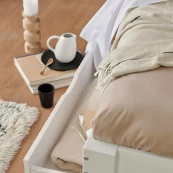 Taies D'Oreiller|Housses De Couette>Camif Taie de traversin percale bio Elise - - Taie de traversin 43 x 185 cm Lin