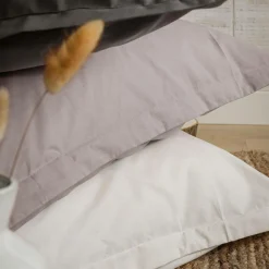 Taies D'Oreiller>Camif Taie d'oreiller coton bio Fil & Sens - - Taie d'oreiller 50 x 75 cm Gris Mastic