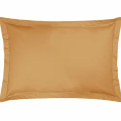 Taies D'Oreiller>Camif Taie d'oreiller percale bio Elise - - Taie d'oreiller 50 x 75 cm Ocre