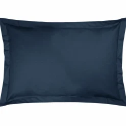 Taies D'Oreiller>Camif Taie d'oreiller percale bio Elise - - Taie d'oreiller 50 x 75 cm Bleu Nuit