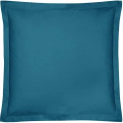 Taies D'Oreiller>Camif Taie d'oreiller percale bio Elise - - Taie d'oreiller 65 x 65 cm Bleu Paon