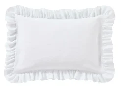 Taies D'Oreiller>Camif Taie d'oreiller volant froncé lin Suzette - - 50 x 75 cm Blanc