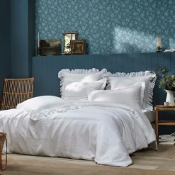 Taies D'Oreiller>Camif Taie d'oreiller volant froncé lin Suzette - - 50 x 75 cm Blanc