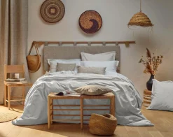 Taies D'Oreiller>Camif Taie percale bio Elise - - Taie d'oreiller 50 x 75 cm Galet