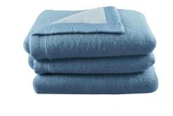 Couvertures>Camif TOISON D'OR Couverture 100% laine Woolmark 500g Volta - - 180 x 240 cm Myosotis/Ciel