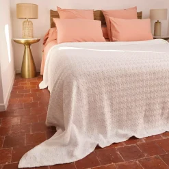 Couvre-Lits>Camif TOISON D'OR Dessus de lit coton stone-washed Bari - - 180 x 250 cm Blanc