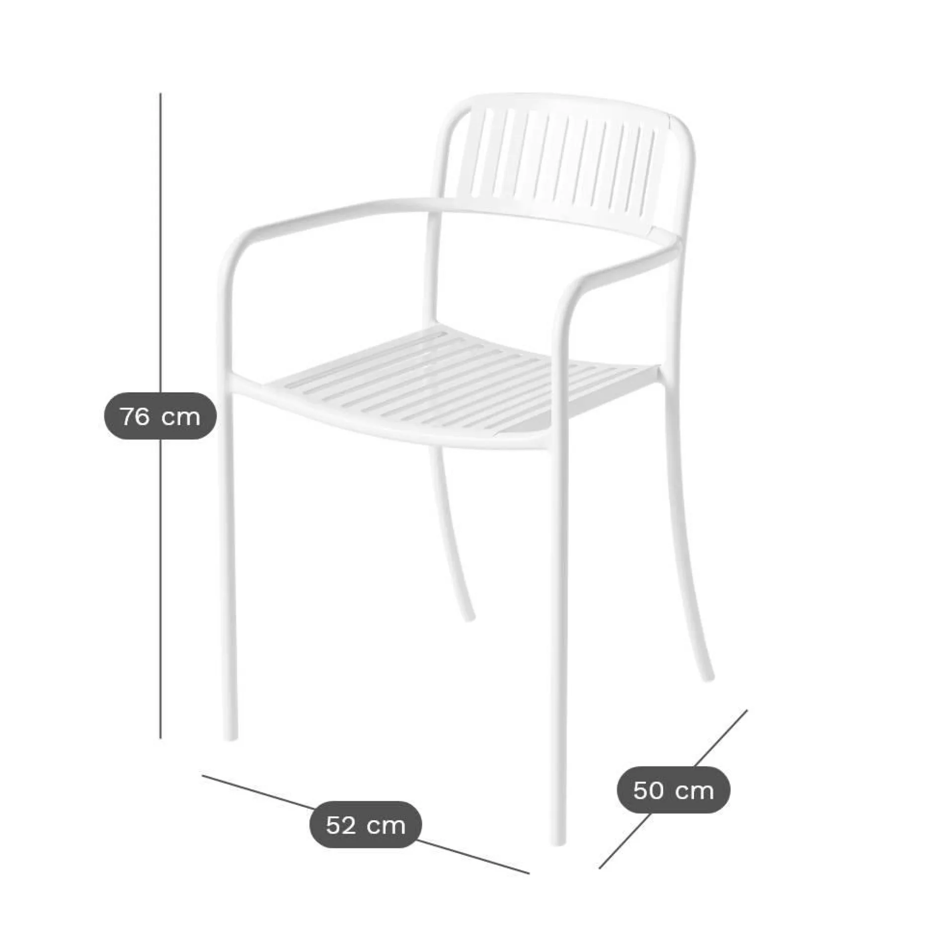 Fauteuils De Jardin>Camif TOLIX Fauteuil lames Patio - Beige Gris