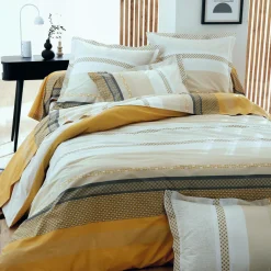 Taies D'Oreiller>Camif TRADILINGE Taie d'oreiller percale Marlow Miel - 65 x 65 cm