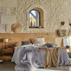 Housses De Couette>Camif VENT DU SUD Housse de couette lin lavé Salomé - - 140 x 200 cm Brume